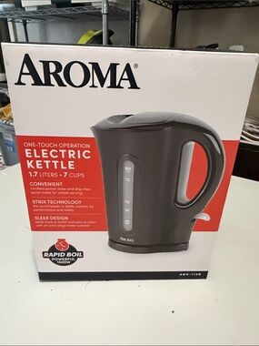 Aroma Electric Kettle in Black & Red Accent